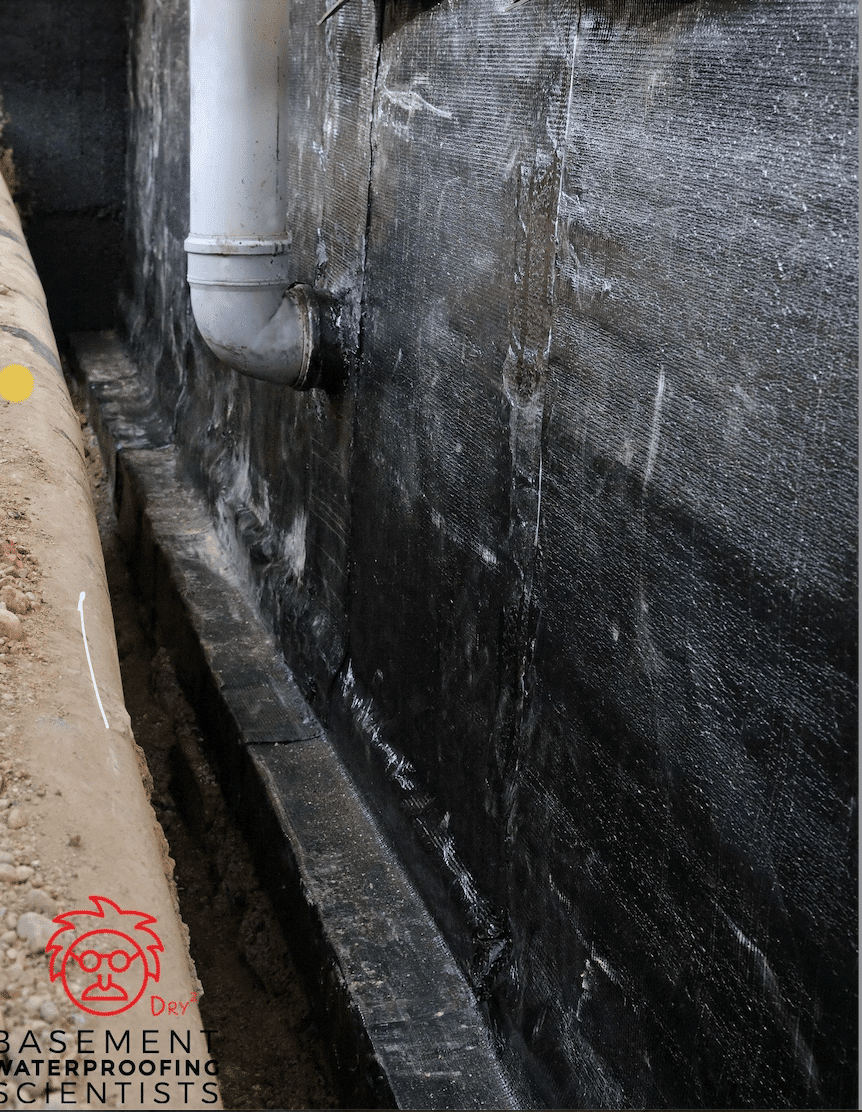 Waterproofing concrete block walls outside