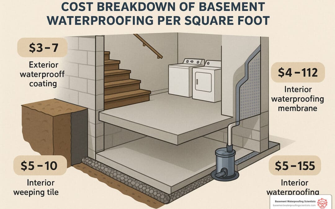basement waterproofing cost per square foot