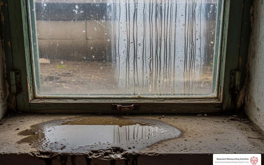 Basement window leak repair