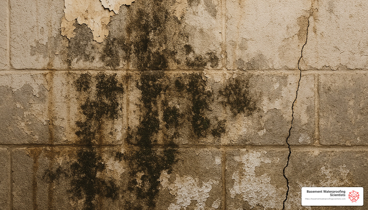 signs of moisture damage in basement - Basement and crawlspace waterproofing