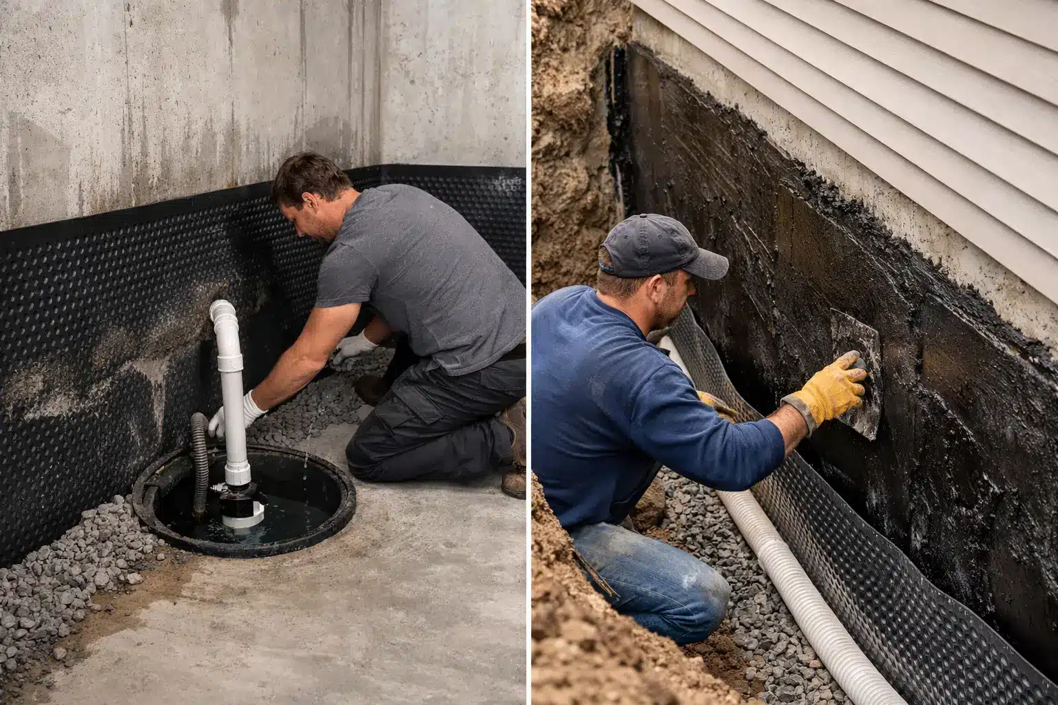 Interior vs Exterior Waterproofing Explained - Basement Waterproofing ...